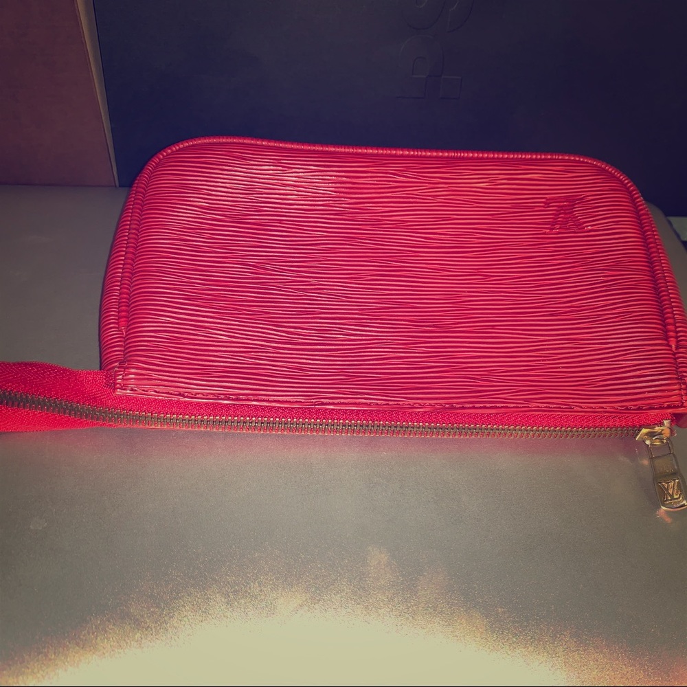 Authentic Louis Vuitton Epi Leather Red Clutch